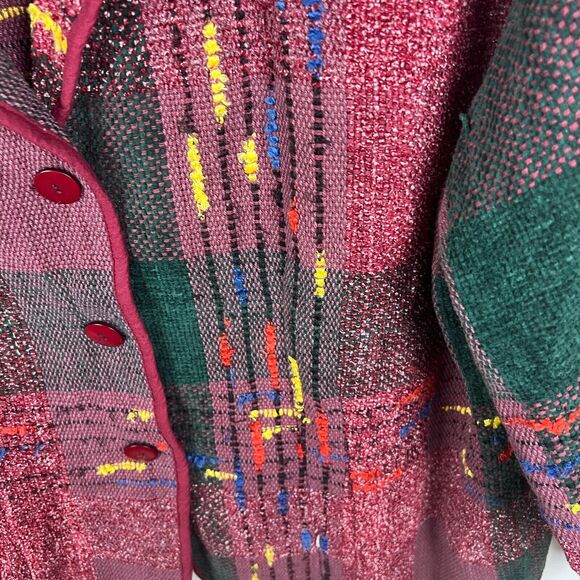Vintage Studio West Boho Red Black Woven Colorful Tapestry Jacket Womens 3X - Picture 7 of 11